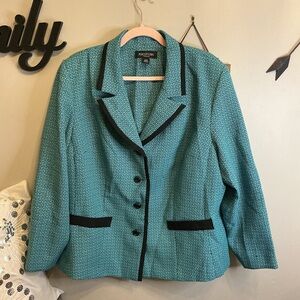 Perceptions Women's Teal and Black Blazer